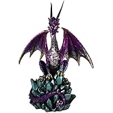 ICE ARMOR 5.25" H Purple Dragon On Icicle Figurine Statue Sculpture Ornament Decoration Home/Room Decor Ideas for Housewarming, Holidays and Birthdays Great Collectible Addition