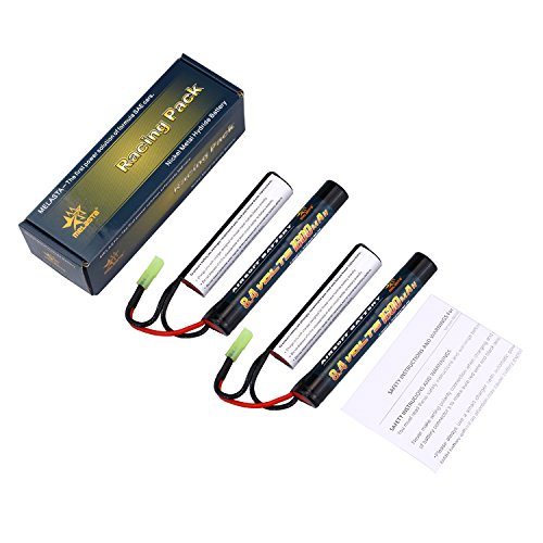 Melasta 2Pack 2/3A 8.4v 1600mAh Butterfly Nunchuck NIMH Battery Pack with Mini Tamiya Connector for Airsoft Guns - Thumbnail 5