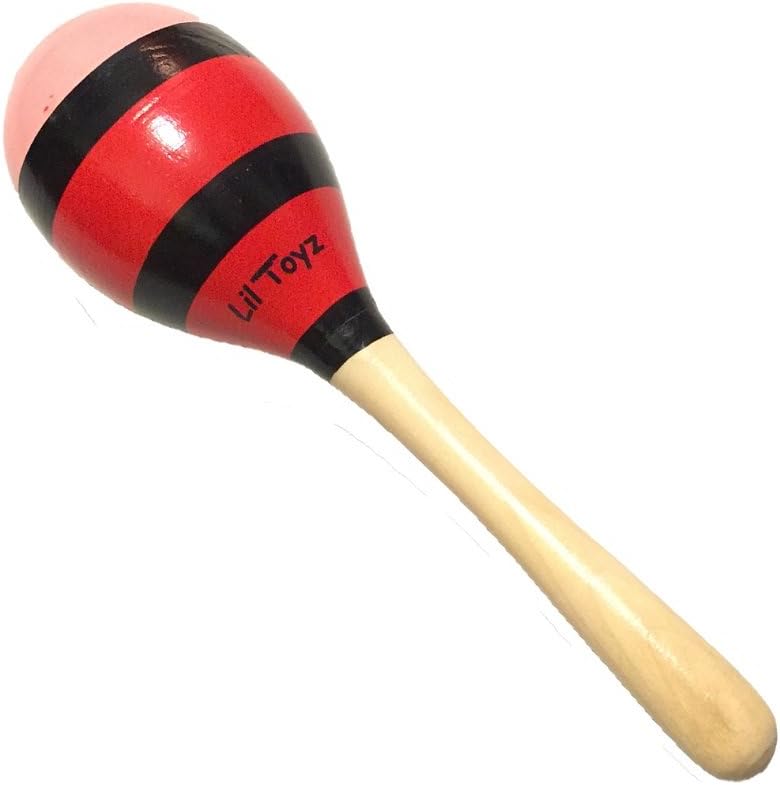Lil Toyz Color Fun Wooden Maracas, Lady Bug