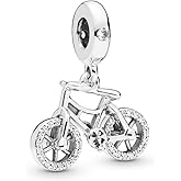 MiniJewelry Bike Bicycle Dangle Charm fits Pandora Moments Bracelets Sports Cycling Sterling Silver