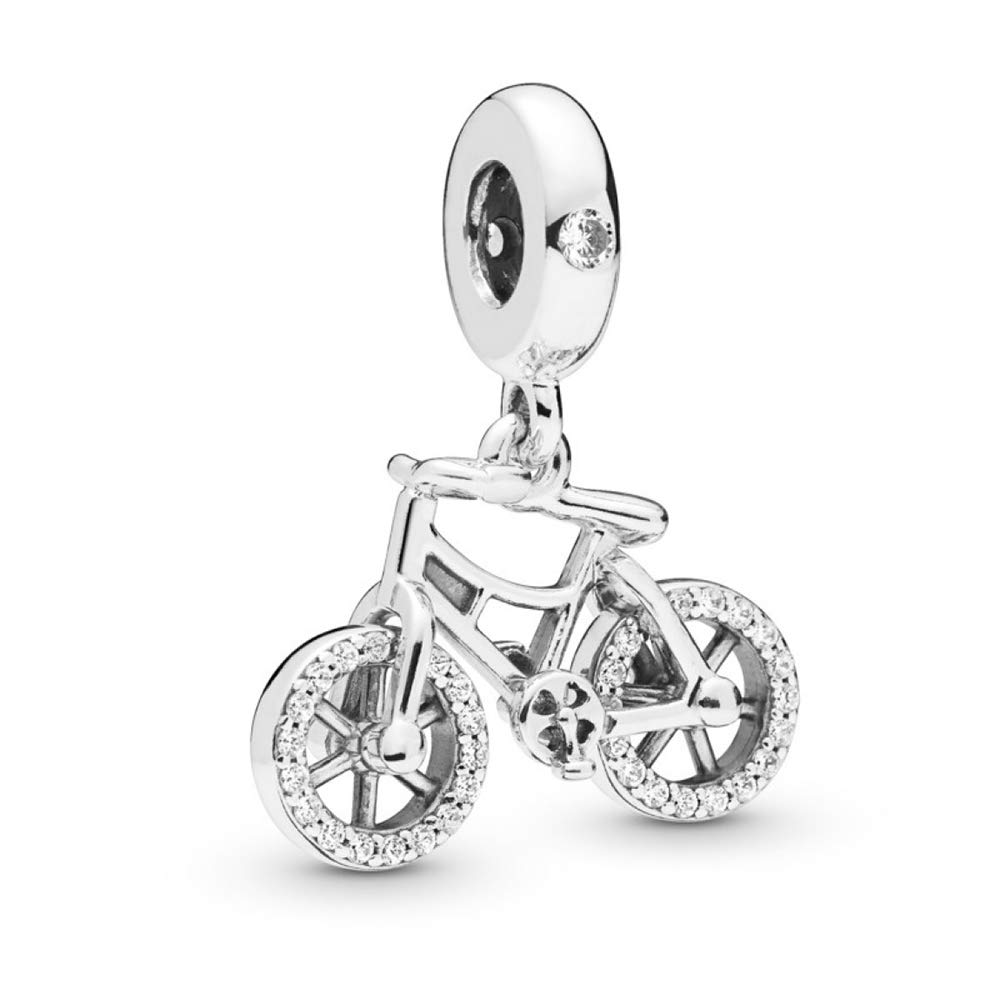 FGT Bike Bicycle Dangle Charm fits Pandora Moments Bracelets Sterling Silver Gift Granddaughter Daughter Women Valentine Girls Birthday