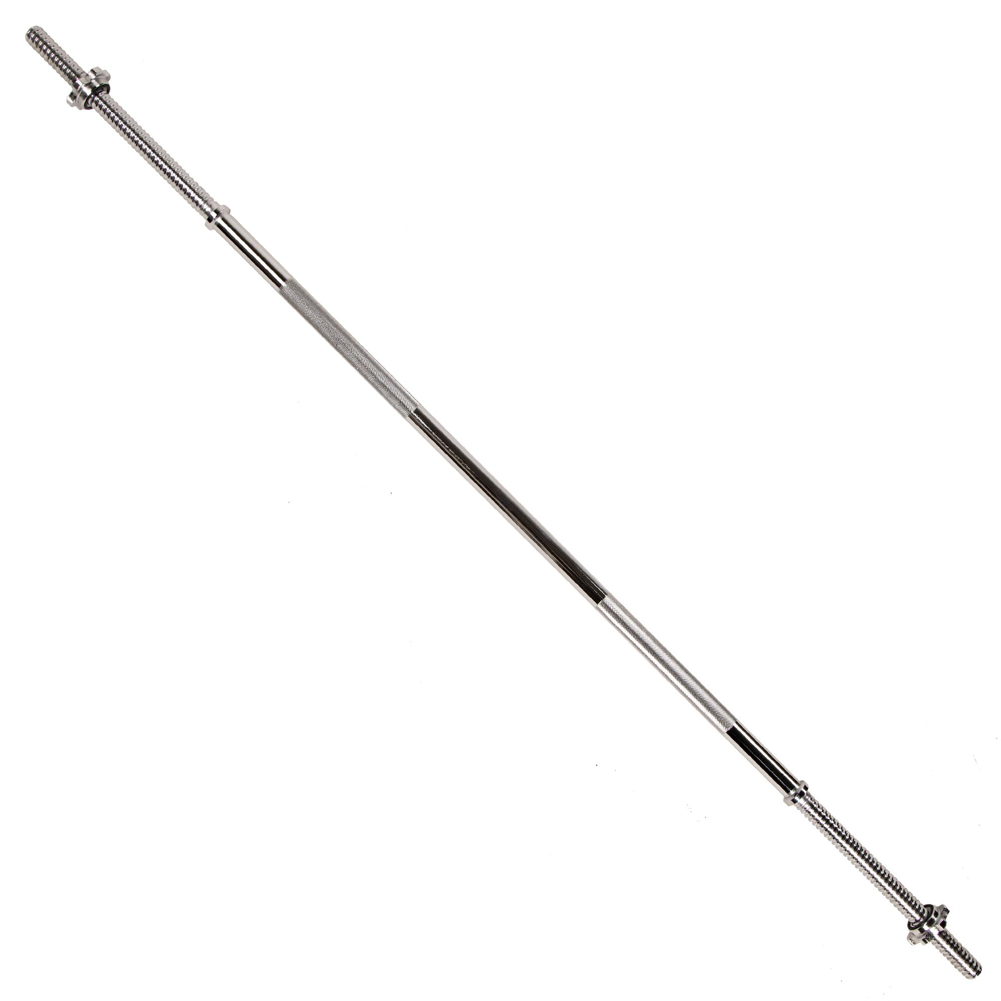 Fitvids 5FT Standard Barbell Bar 60", 1 Inch Threaded Bar with Star Locks for Weight Lifting, Hip Thrusts, Squat, Biceps-Home Gym Weight Bar Image