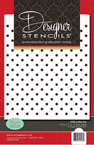 Designer Stencils C206 Mini Polka Dot Cake Stencil, Beige/Semi-Transparent