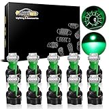 Partsam T5 73 74 Instrument Panel Gauge Cluster Dashboard LED Light Bulbs with Twist Sockets-10Pcs Green