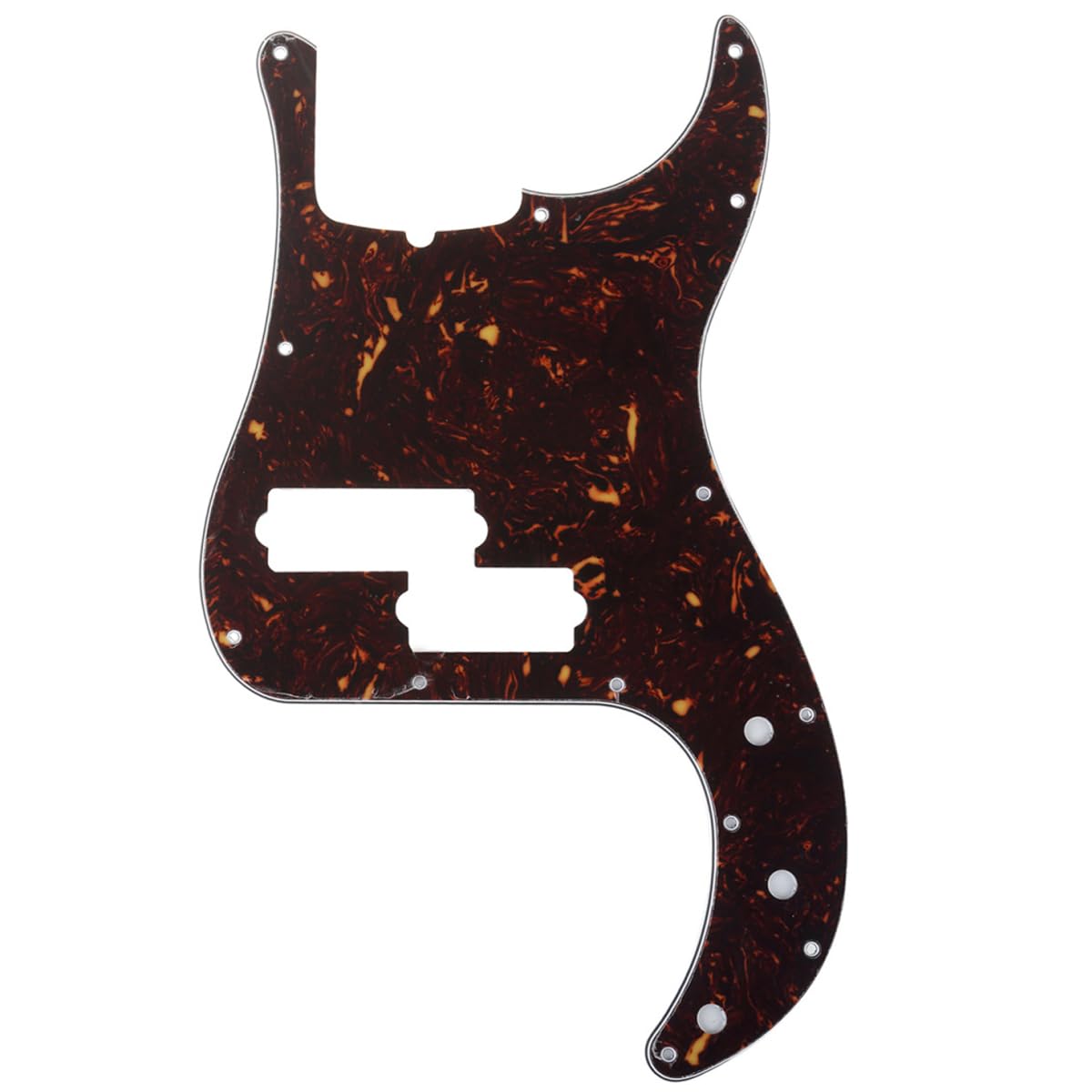 Musiclily Pro 5-String 13-Hole Contemporary P Bass Pickguard for Fender American Precision Bass, 4Ply Tortoise Shell — image 1
