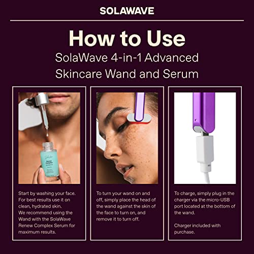 SolaWave 4in1 Facial Wand and Renew Complex Serum Bundle Red Light