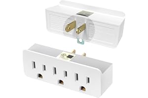 TENINYU Grounded Adapter 3-Prong to 2-Prong Triple Outlet Converter - UL Listed 3 Pin to 2 Pin Polarized Plug Extender Power Strip, Wall Plug Splitter with 3 AC Outlets for Household Appliances (1)