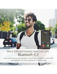 Mpow   Auriculares Bluetooth con cancelación de ruido, IPX6, impermeables, inalámbricos V4.2, 6 horas de tiempo de reproducción, auriculares Bluetooth magnéticos para teléfonos móviles, tabletas y ordenadores