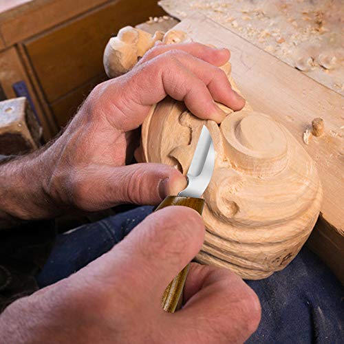 Wood Carving Whittling Knives Set with Deluxe Felt Leather Case