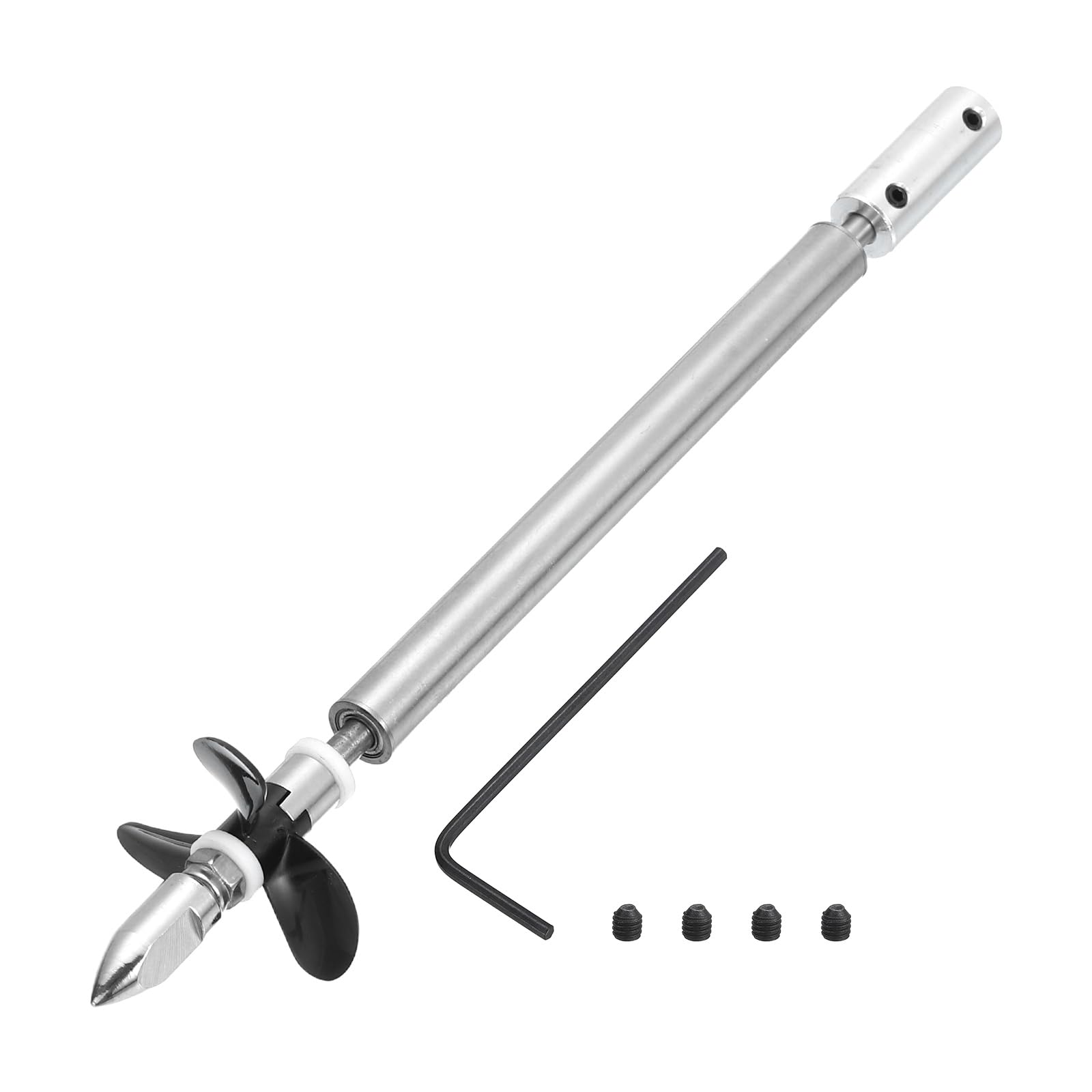 sourcing map Drive Shaft W Propeller and Coupling Joint for RC Boat Coupler Assemble Kit, L150mm Shaft, L25mm Sleeve, D36mm Three Propeller, Fit for 2 mm Motor Shaft