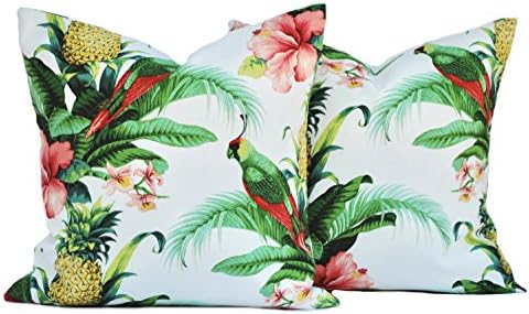 Two Tommy Bahama pillow covers, Outdoor cushion, decorative throw pillow, Palm tree pillow, accent pillow, outdoor pillow, Pineapple print pillow