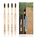 ECOFELLA Natural Bamboo Tooth Brush Set | for Every Set WE Plant 8 Trees | Charcoal Bristles for Teeth Whitening | 8X BPA Free & Soft for Sensitive Gums | for Adults & Kids | Incl. Zero Waste Ebook