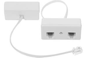 OATIPHO 2pcs RJ11 RJ14 6P4C Telephone Line Splitter Adapter White for Landline Phone Cable Detachable