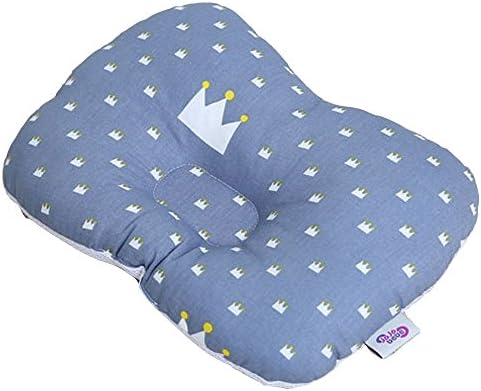 JoJobebe Blue Crown Baby 3D Mesh Pillow, Newborn Infant Prevent Flat Head, 11.8 X 7.9"