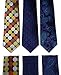 HISDERN Lot 3 PCS Classic Men's Silk Tie Set Necktie & Pocket Square - Multiple Sets