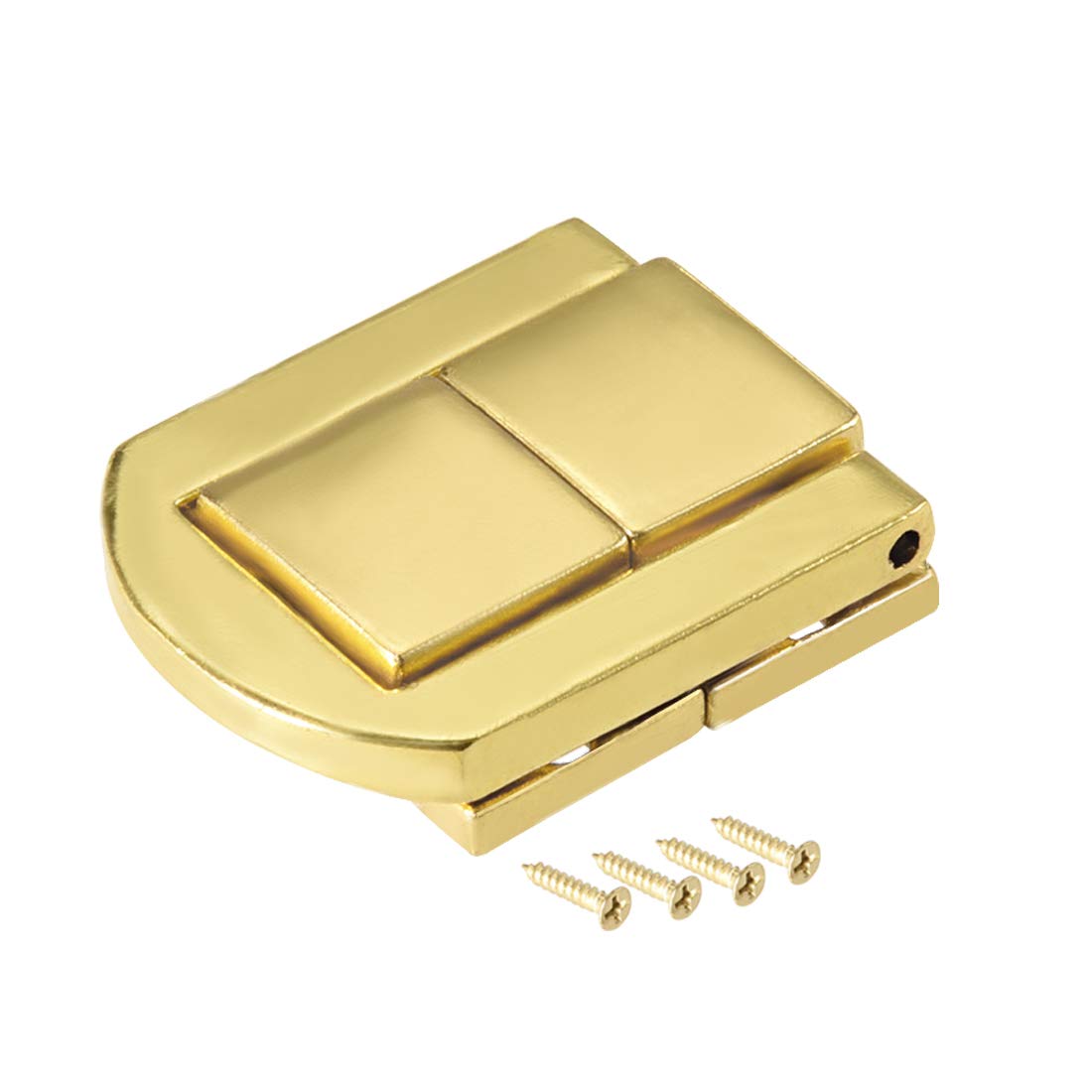 sourcing map Toggle Catch Lock, 43mm Retro Decorative Golden Hasp with Screws for Suitcase Chest Trunk Latch Clasp