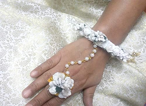 Aradhya Designer Flower Creation Rakhi Lumba Ring Bracelet Hathphool for Girls