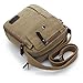 Ecokaki(TM) Canvas Small Messenger Bag Casual Shoulder Bag Travel Organizer Bag Multi-pocket Purse Handbag Crossbody Bags, Khaki by Ecokaki