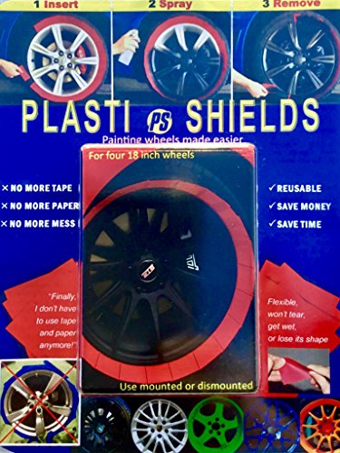 Plasti Shields - Reusable Wheel Paint Shields - Mask Your Wheels in 30 Seconds - 92 Textured Cards for 4 Wheels at a Time