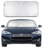 Car Windshield Sunshade By Lebogner - Premium Quality Large Auto Sun Shield, Sun Protector, A Powerful UV Rays Deflector, Protects Your Car Seats From The Sun's Glare And Keeps Your Vehicle Cool