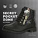 DailyShoes Women's Ankle Boots Combat Bootie Low Heel Lace Up Zippered Pocket Lovely Soft Flat Indoor Memory Foam Footwear Shoes Exclusive Credit Card Susan-01 Black Pu 9