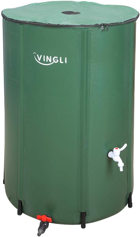 VINGLI 100 Gallon Collapsible Rain Barrel, Portable Water