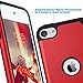 ULAK iPod Touch 7 Case, iPod Touch 6 Case, Slim Fit Hybrid Hard Back Cover with Shockproof Soft Silicone Interior Anti-Scratch Premium Case for iPod Touch 5th/6th/7th Generation, Red