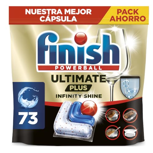 Ultimate Plus Infinity Shine, Pastillas para el Lavavajillas, limpieza y brillo intensivos, y protección del cristal, 73 pastillas