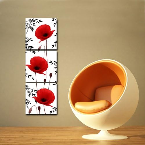 Galeria Canvas Art 3 Paneles De Arte De La Pared Vertical Rojas De