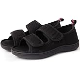 WALKFUN Arch Support Mesh Adjustable Diabetic House Shoes Open Toe Closed Back Slip-on Indoor Slippers for Men and Women Outdoor