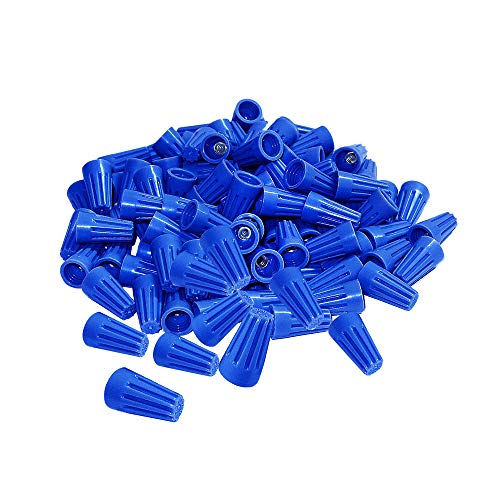 500Pcs twist on wire connectors - Blue #20 - #18 AWG Wire nut Bulk with Spring inserted, easy Screw on electrical caps