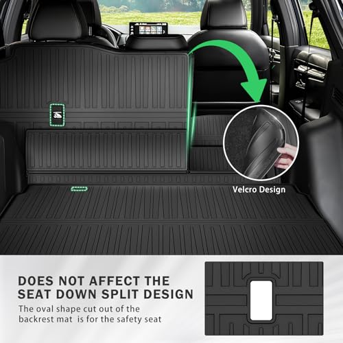 All Weather Cargo Liner & Backrest Mat for 2023-2025 2026 Honda CR-V (Include Hybrid) Non-Slip, Custom Fit Trunk Mat Tray Back Seat Cover Protector for CRV Accessories (Cargo Deck in Upper Position)