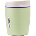 Owala SmoothSip Insulated Stainless Steel Coffee Tumbler, Reusable Iced Coffee Cup, Hot Coffee Travel Mug, Perfect for Cappuccino, BPA Free, 10 oz, Green (Hip Cactus)