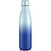 Volhoply 25oz Insulated Water Bottle 1/2/4 Pack, Double Wall Stainless Steel Vacuum Bottles, Keeps Cold & Hot, BPA Free Leak Proof Bottles (Green Blue,1 Pack)