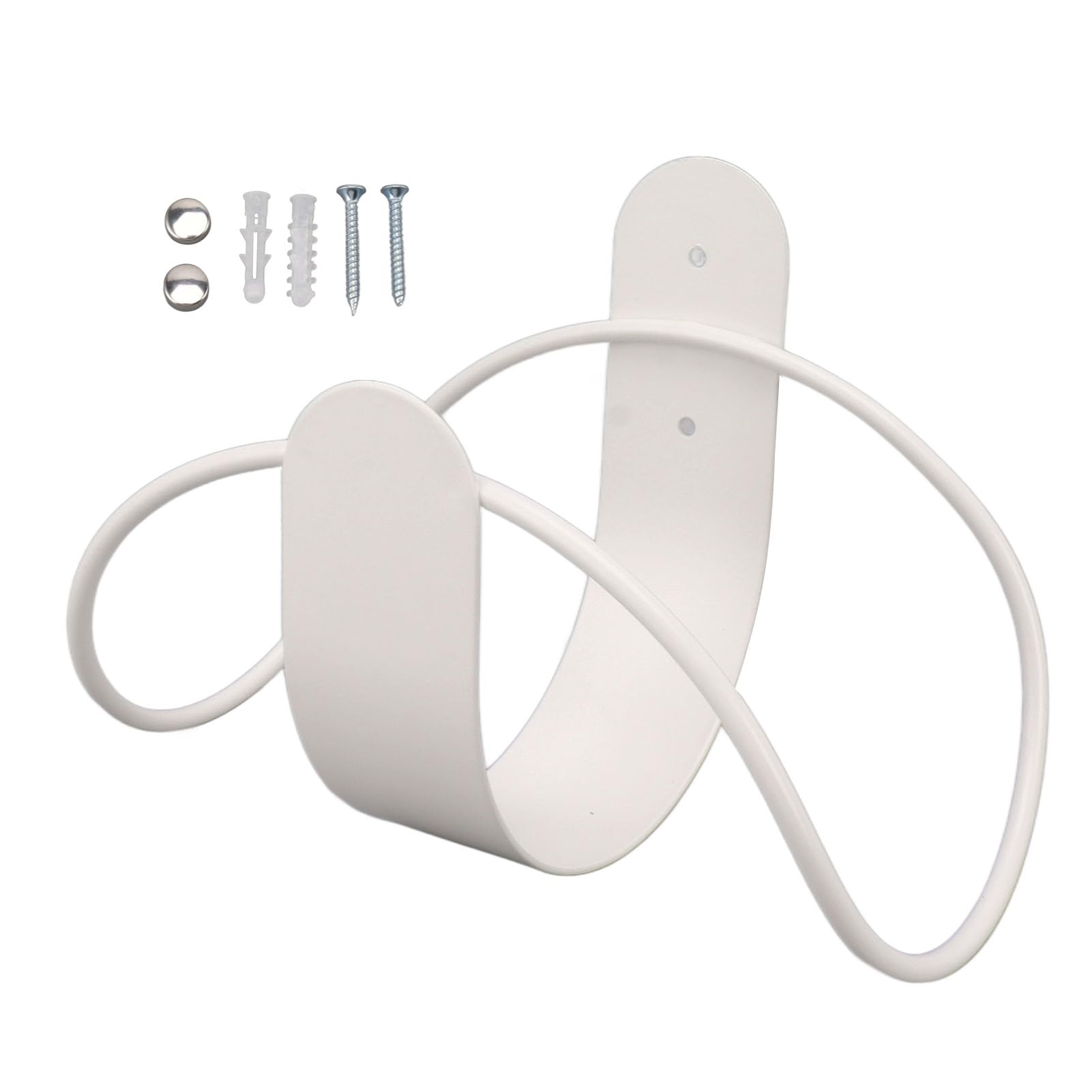 FLEXMAN Garden Hose Holder Wall Mount, Stainless Steel Heavy Duty Garden Hose Storage Holder, Strong Load Bearing Hose Reel Hose Hooks for garden garages (White)