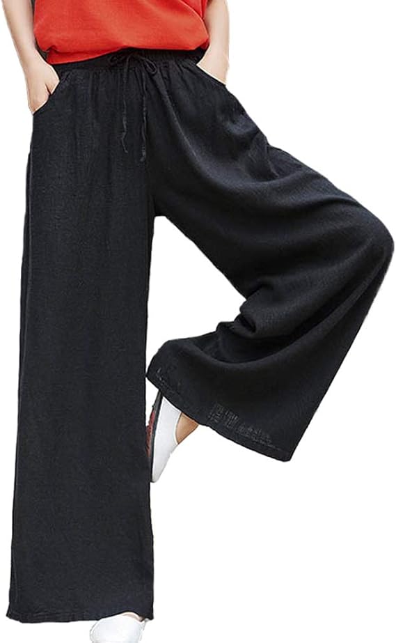 Shaoyao Women's Wide Leg Elastic Waistband Pants with