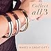 Ashley Bridget Hair Tie Bracelet - Elegant Elastic Holder Bangle Bracelet with Gift Box for Women (Rose Gold Plated)
