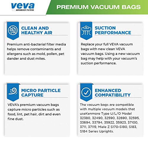 VEVA 30 Pack Premium SuperVac Vacuum Bags Type U/L/O Microlined