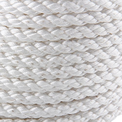 big-autoparts 1-2 inch by 100 feet Three Strand Anchor Rope Breaking Strain 5850 lb Nylon Three Strand Anchor Rope Strap with Thimble for Boat Ship Yacht Jet Ski