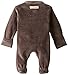 L'ovedbaby Unisex-Baby Newborn Organic Cotton Velour Footed Overall, Gray, 0-3 Months
