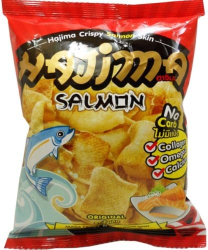 Crispy Salmon Skin Original Flavor Snack Net Wt 20 G (0.71 Oz) Hajima Brand by ThaiTopTrade