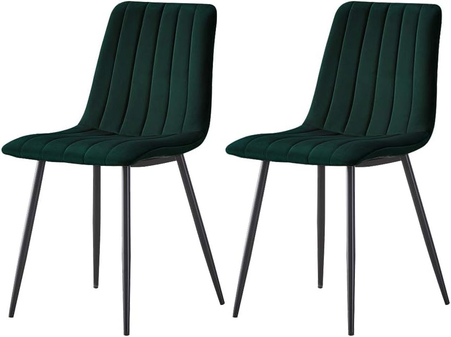 TUKAILAI 2 PCS Velvet Dining Chairs Kitchen Chairs Living Room Chairs with Sturdy Metal Legs
