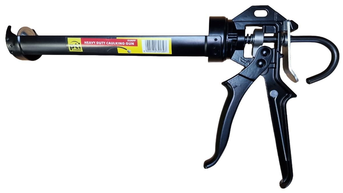 PTI Caulking Gun with Rotating Frame, Sealant, Silicone, Caulk, Skeleton, Adhesives, Silicon - Professional Heavy Duty Applicator Seal Suitable for High Viscosity Products,400ml and 310ml