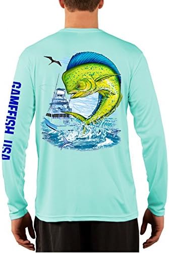 GAMEFISH USAMen's UPF 50 Long Sleeve Microfiber Moisture Wicking Performance Bass Fishing Shirt