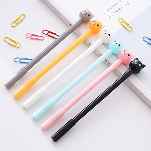 GMissT Colorful Little Bear Gel Ink Pen Jelly Color 0.38 mm Cute Cartoon Rollerball Pens Pack of 6