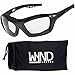 WYND Blocker Motorcycle Riding Glasses Extreme Sports Wrap Sunglasses (Black/Clear)