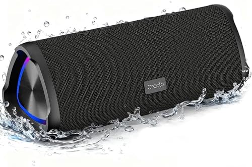 Altavoz Bluetooth Potente 20W, Bluetooth Speaker RGB Luces, Altavoz Bluetooth Portatil 6.0, 30H Reproducción, IPX6 Impermeable, Soporte AUX/TF Card, Adecuado para Exteriores/Fiestas