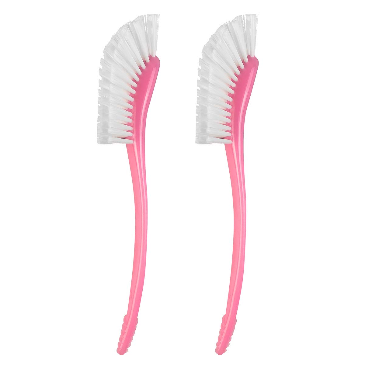 Qisan 2Pcs Long Handled Bottle Brush Pot and Pan Cleaning Brush Long Cleaner Water Bottle Back Scrubber Long Handled Washing Up Brushes-Pink