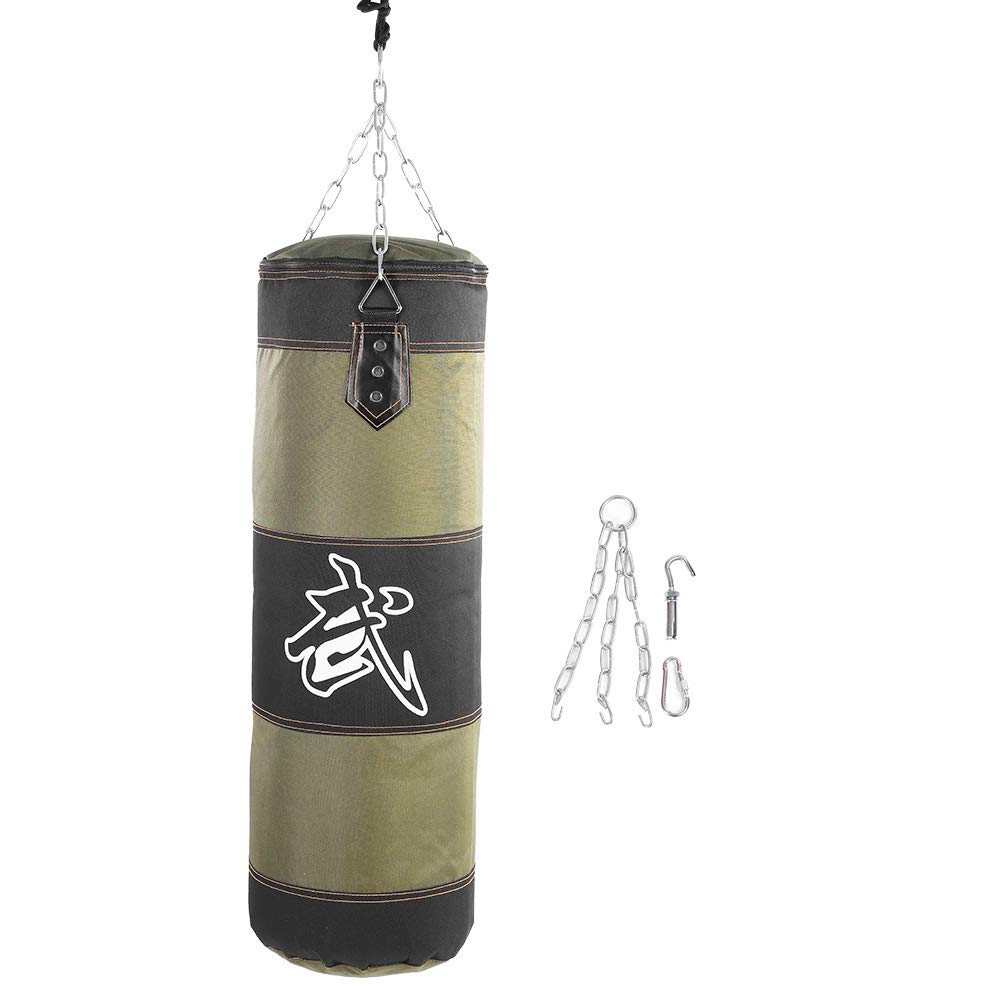 DEWIN Punching Bag, Training Fitness Boxing Hook Kick Sandbag, Fight Karate Punch Punching Sandbag, Punch Sandbag for MMA, Kickboxing, Muay Thai, Martial Arts (Green-0.8 m) - Unfilled