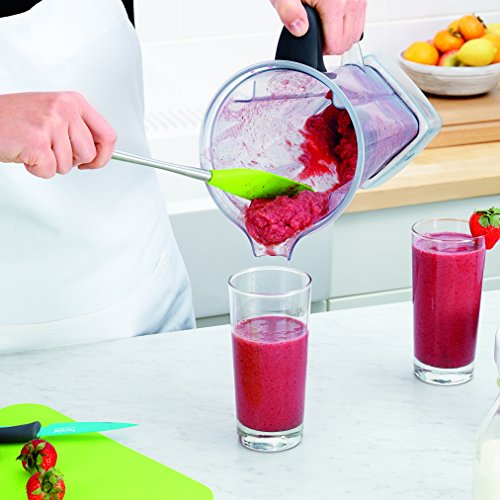 Tovolo Flex-Core Stainless Steel Narrow Handled Jar Scraper, Removable Head, Dishwasher Safe, Charcoal